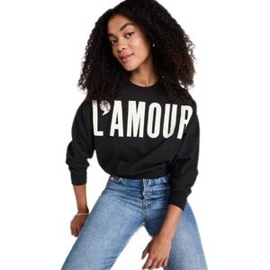✨EUC Clare V Le Drop Black L'AMOUR Sweatshirt